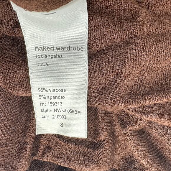 NWT Baby Mama Naked Wardrobe Womens High Neck Brown Jumpsuit Short Romper Small - Picture 8 of 9